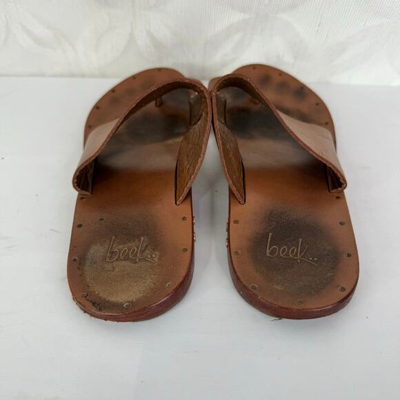 Beek Finch Handmade Leather Sandals with Toe Ring Size 6 - Picture 7 of 10